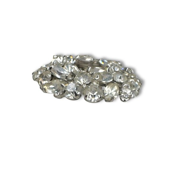 Weiss Silver Tone Clear Crystal Wreath Brooch Vintage - Picture 8 of 9